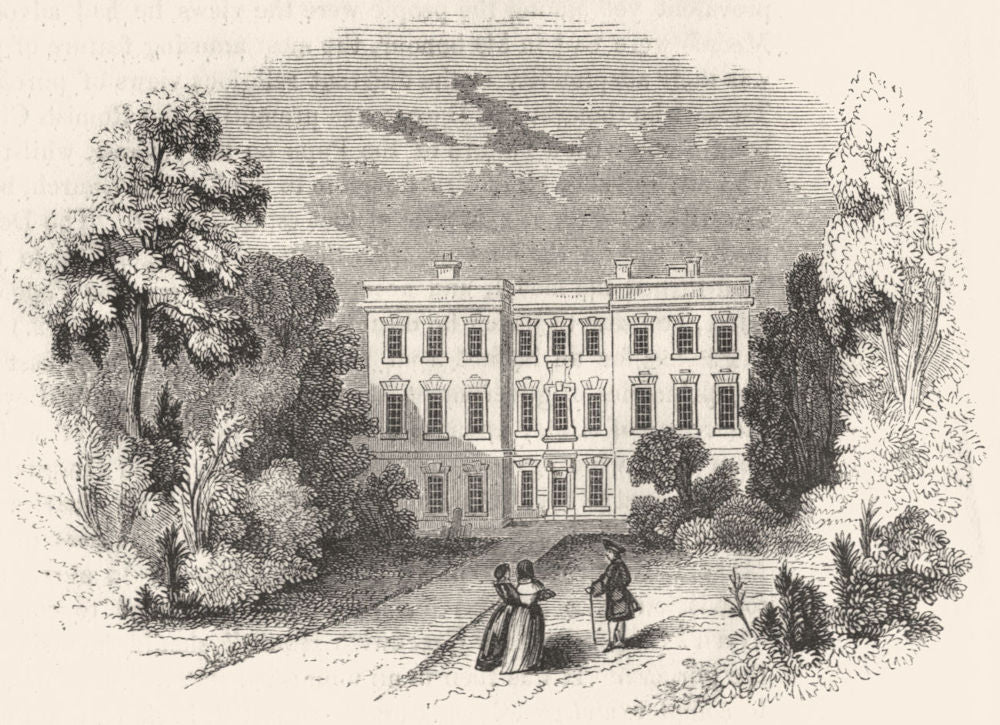 DERBYS. House where pretender lodged, Derby 1845 old antique print picture